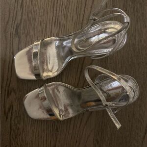 Chic Silver Strappy Heels